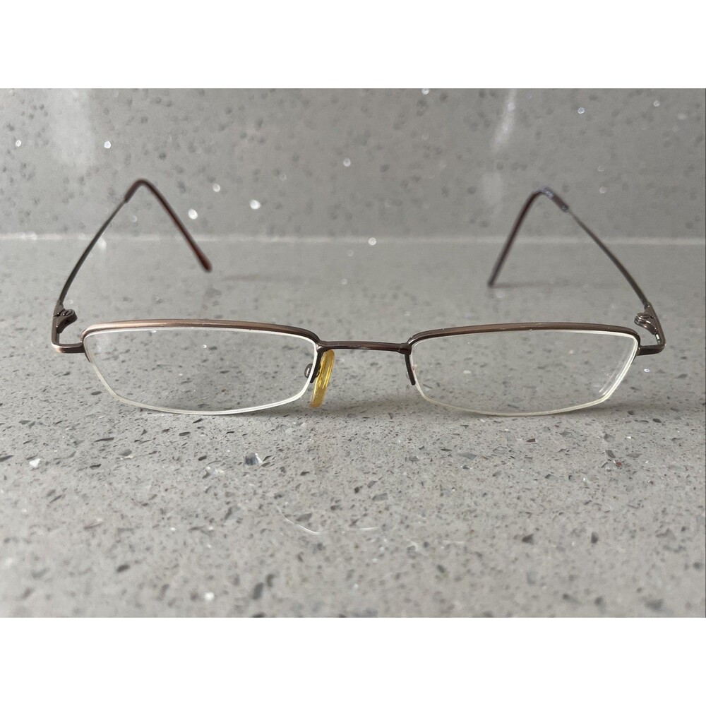 Modern Times Eyeglasses Peace 49-18-135 Coffee/Bronze Half Rim Metal Frames ONLY
